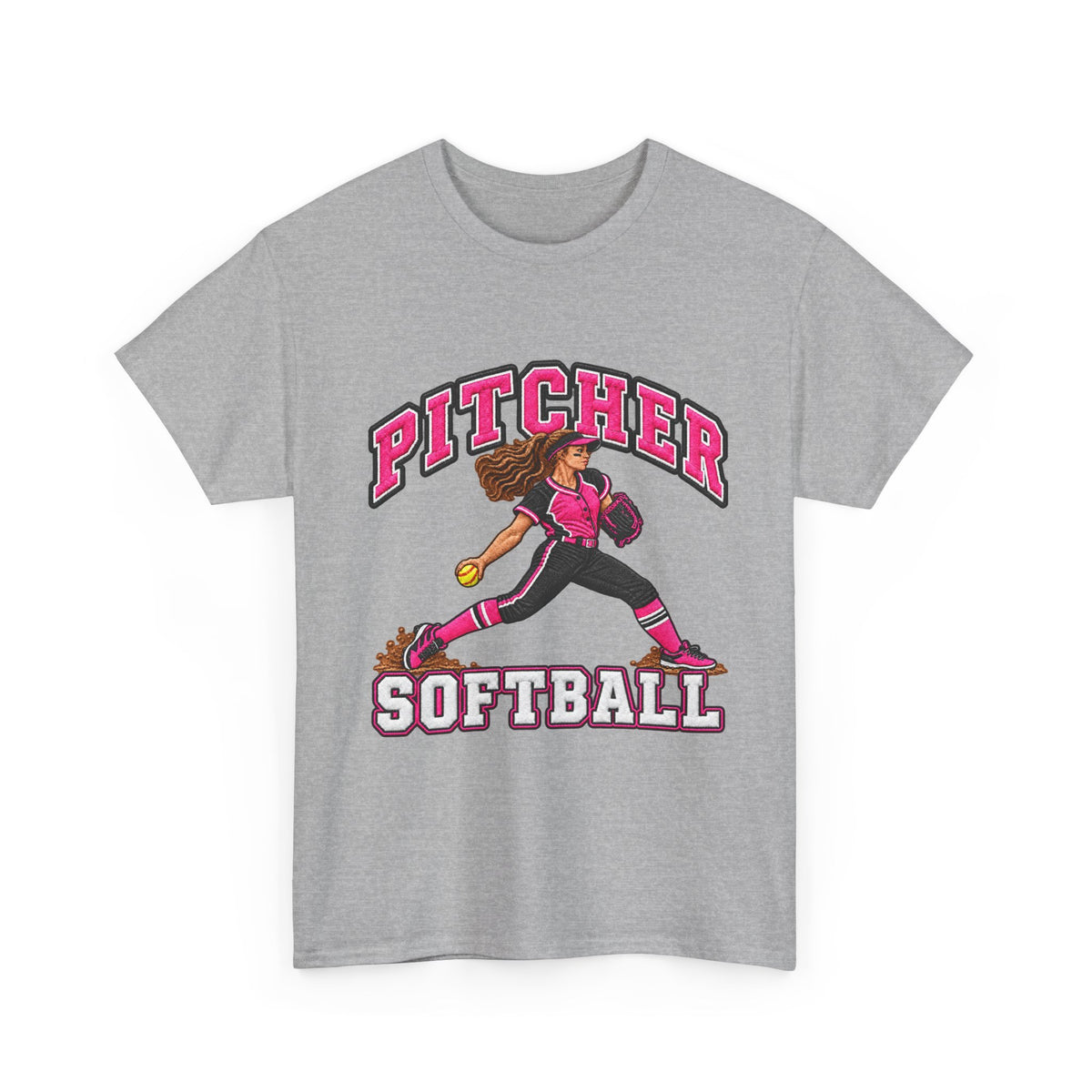 Softball Pitcher T‑Shirt – Pink Team Graphic Tee