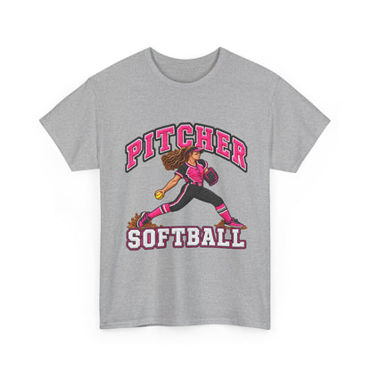 Softball Pitcher T‑Shirt – Pink Team Graphic Tee