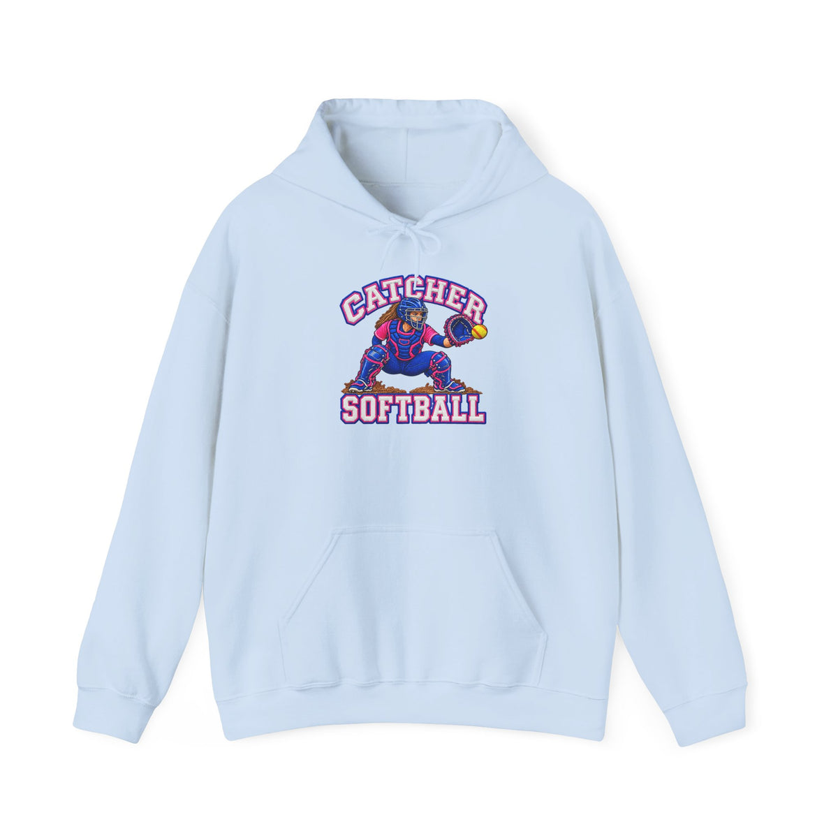 Catcher Softball Hoodie — Vintage Style Catcher Graphic Pullover