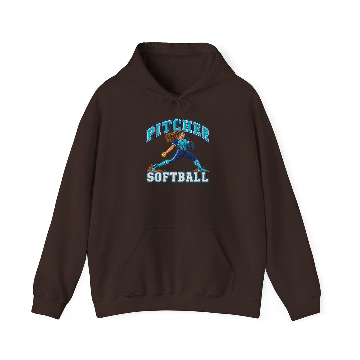 Softball Pitcher Hoodie — Vintage Pitcher Graphic Sweatshirt