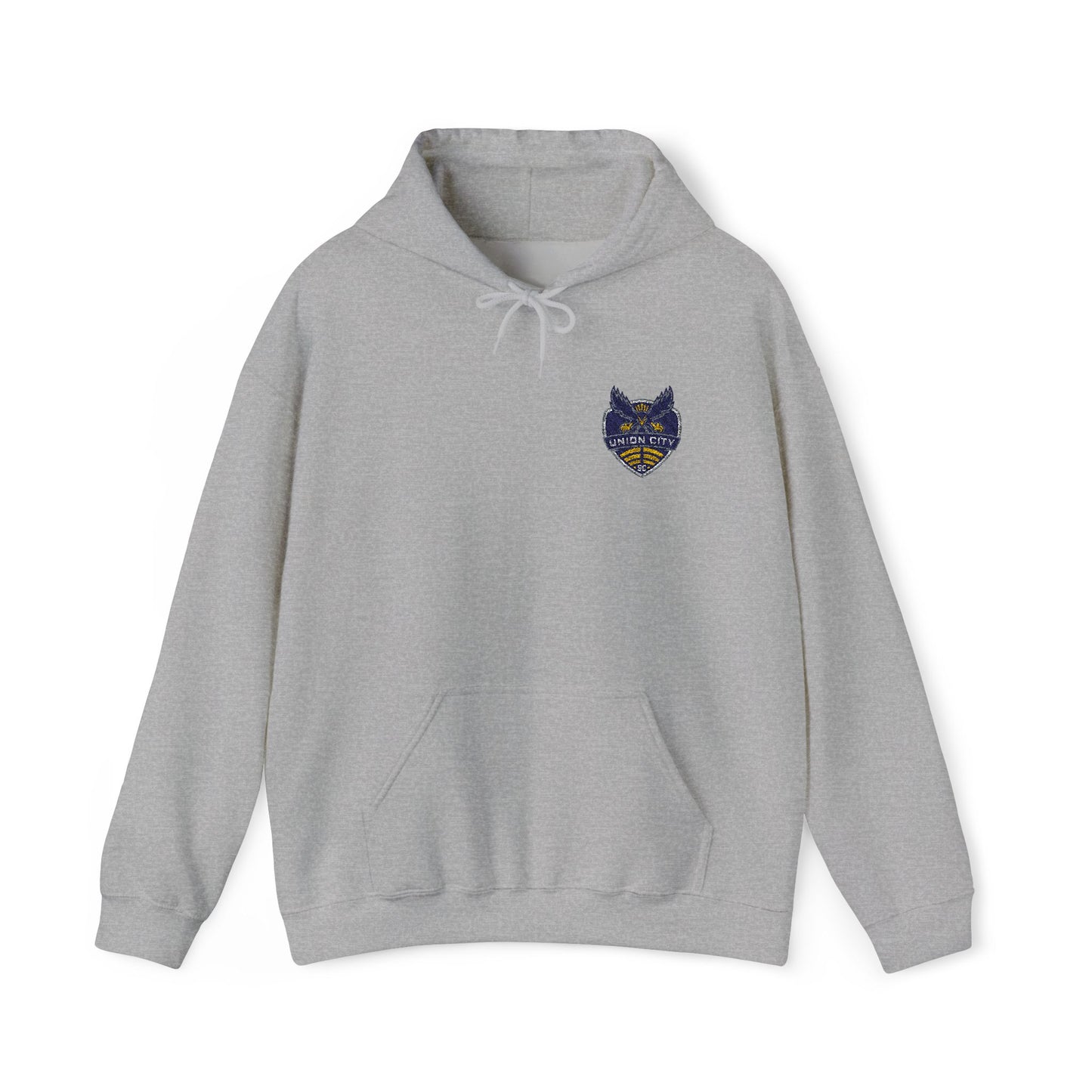 Union City Soccer New Crest Sheild Embroidered Hoodie — Small Chest Graphic