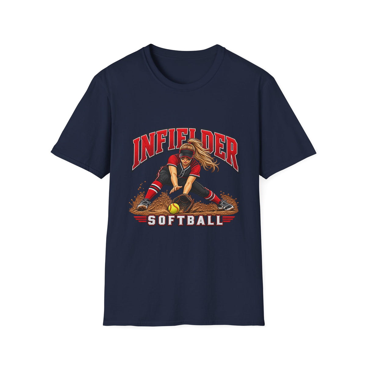 Infielder Softball T-Shirt — Girls Softball Player Graphic Tee