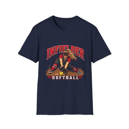 Infielder Softball T-Shirt — Girls Softball Player Graphic Tee