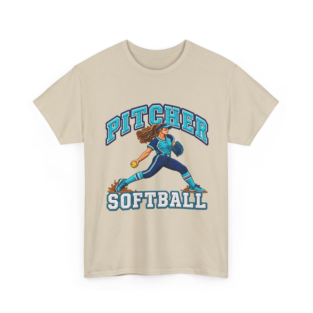 Softball Pitcher Graphic Tee — "Pitcher Softball" Vintage Player Design