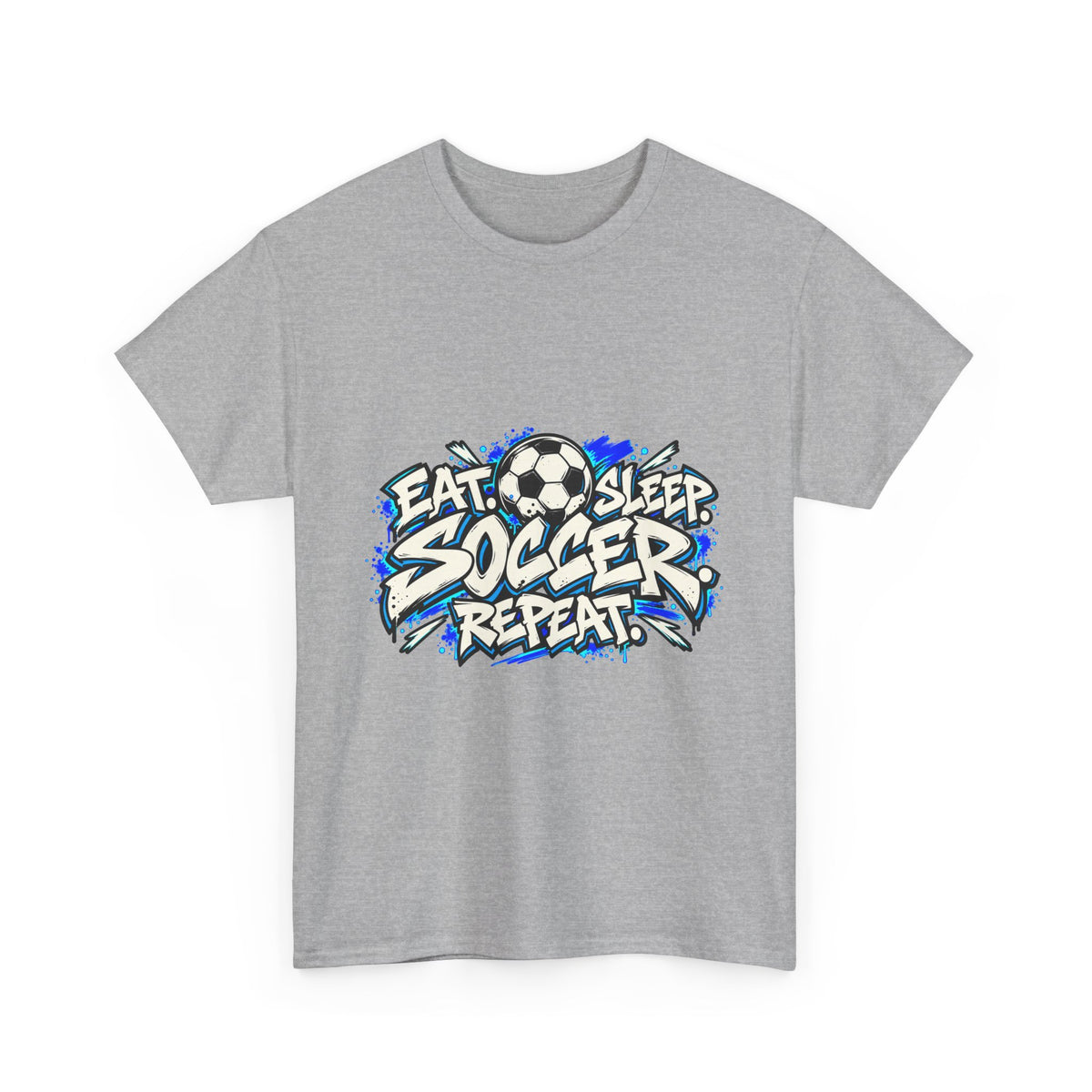 Eat Sleep Soccer Repeat T-Shirt — Kids & Adult Soccer Fan Tee