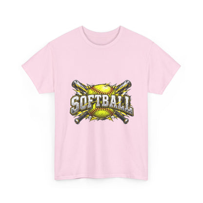 Softball Crossed Bats and Ball Graphic T-Shirt
