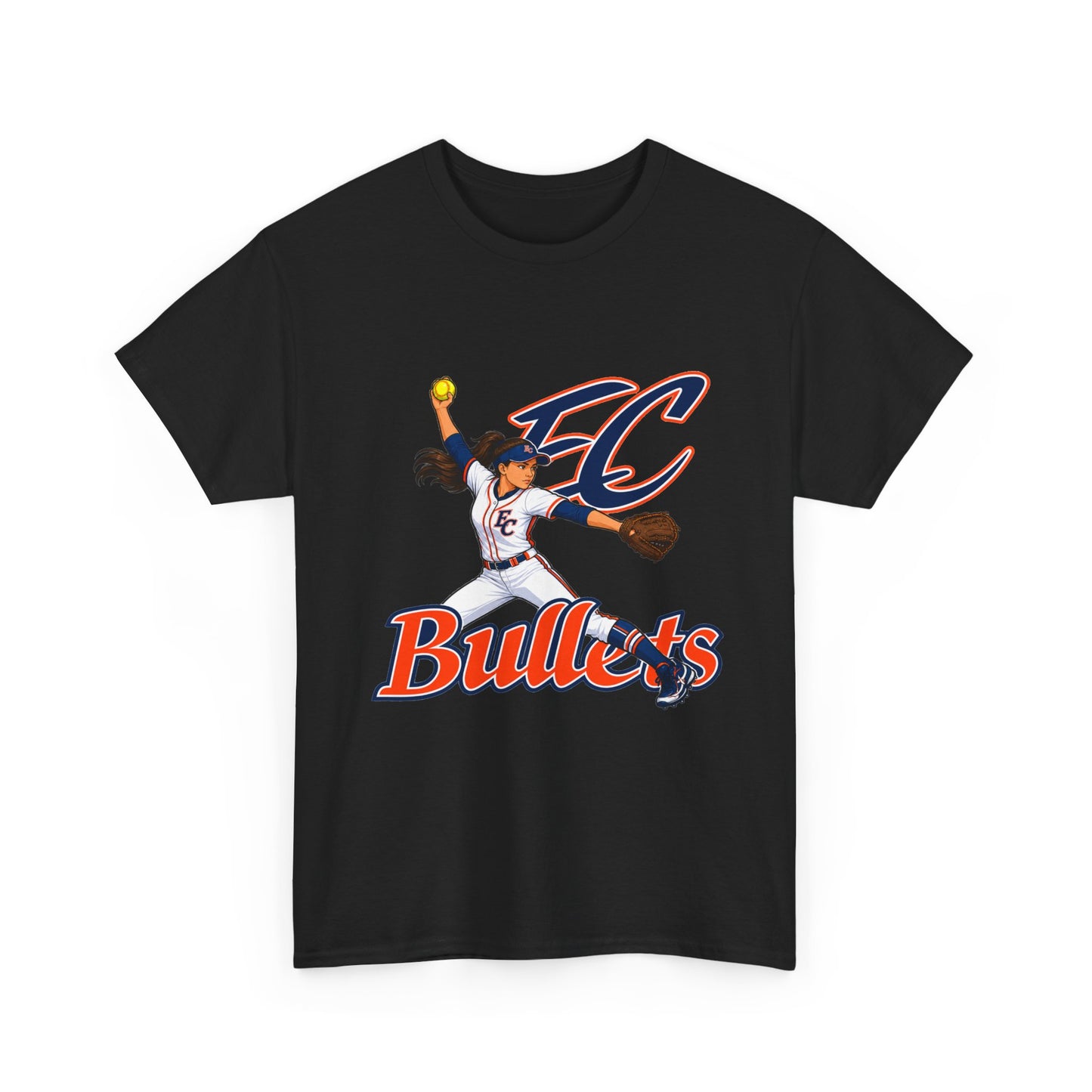 Softball Team Tee — 'EC Bullets' Pitcher Graphic Shirt