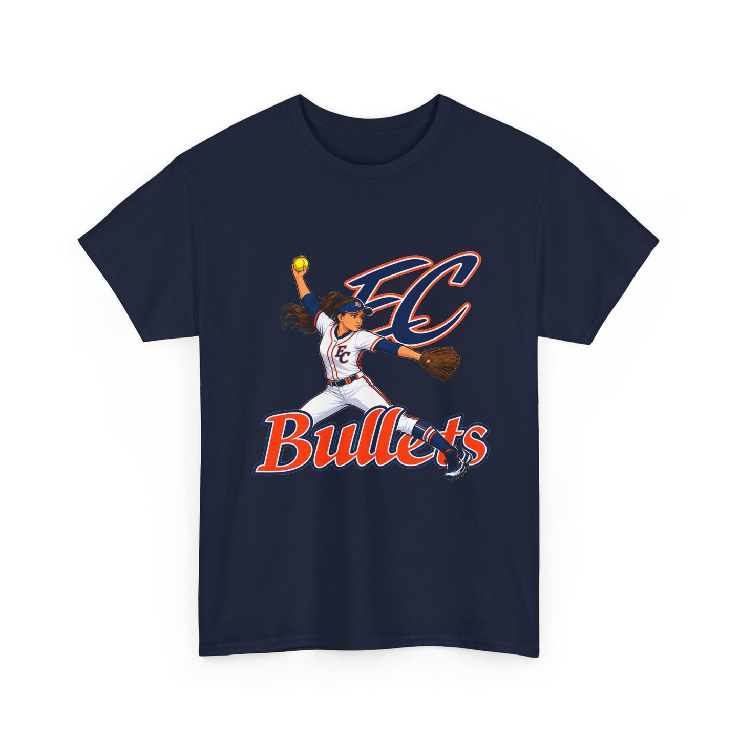 Softball Team Tee — 'EC Bullets' Pitcher Graphic Shirt