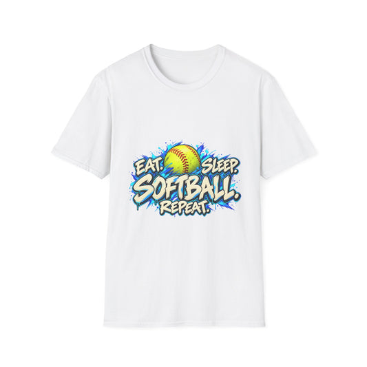 Softball 'Eat Sleep Softball Repeat' T-Shirt