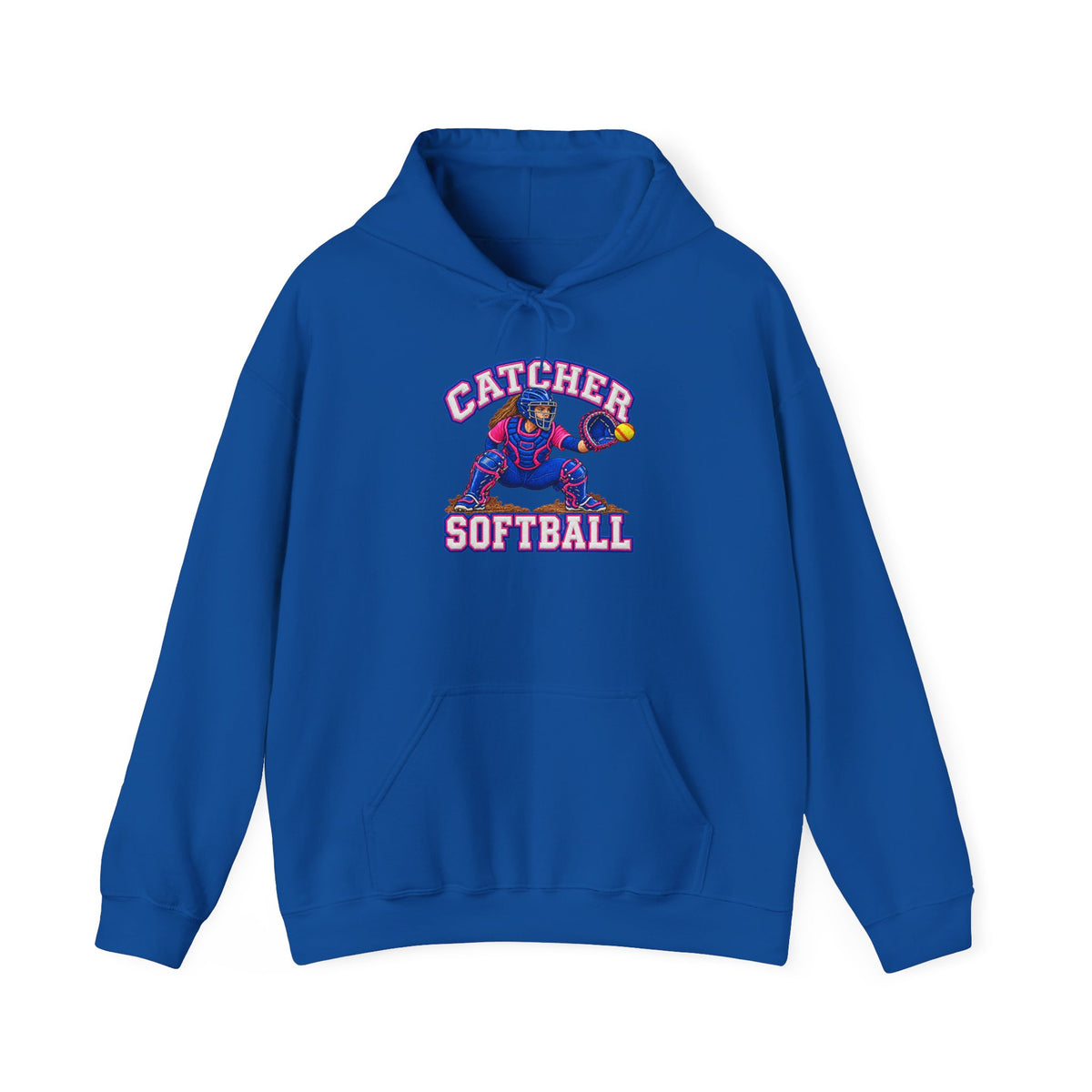 Catcher Softball Hoodie — Vintage Style Catcher Graphic Pullover