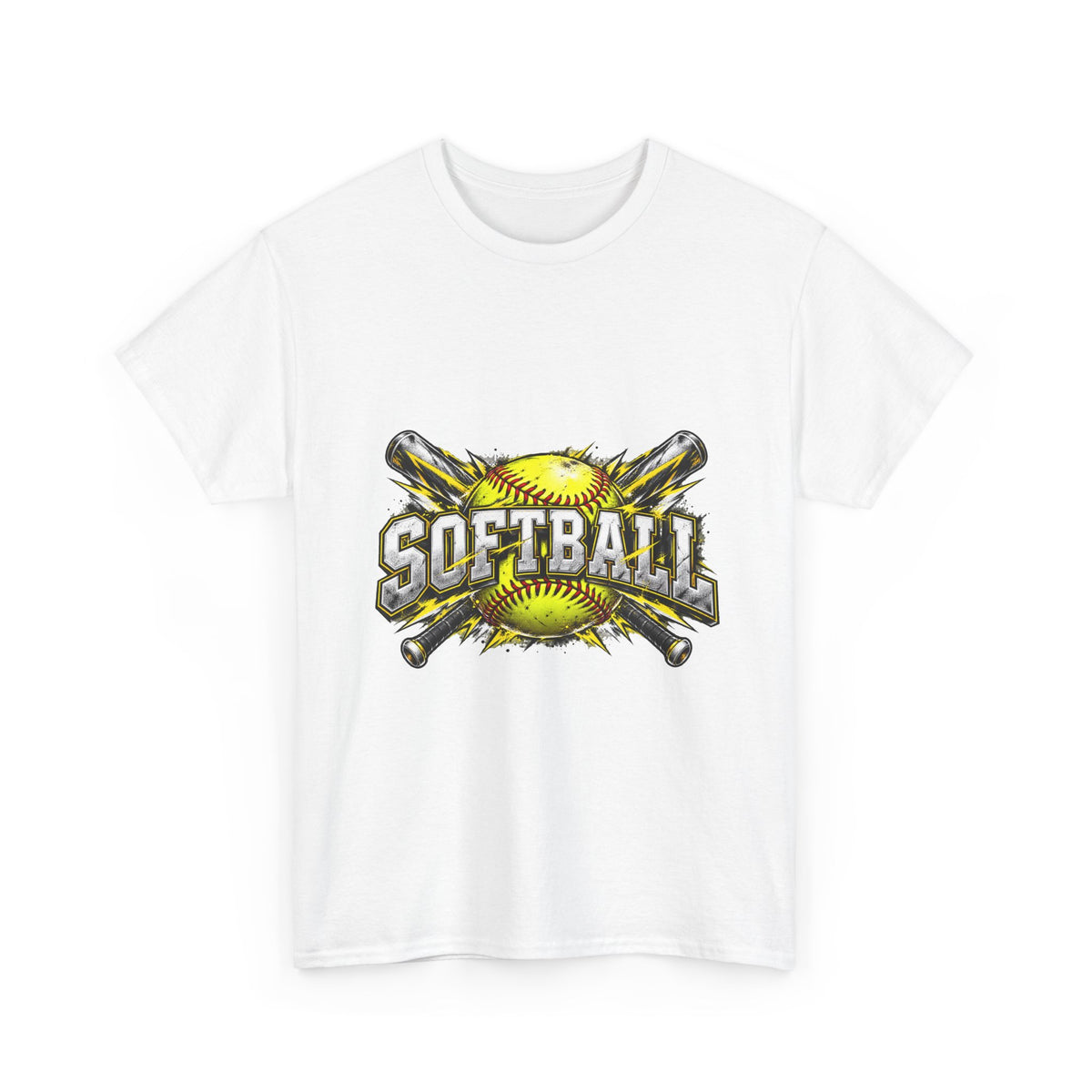 Softball Crossed Bats and Ball Graphic T-Shirt