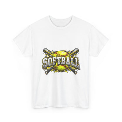 Softball Crossed Bats and Ball Graphic T-Shirt