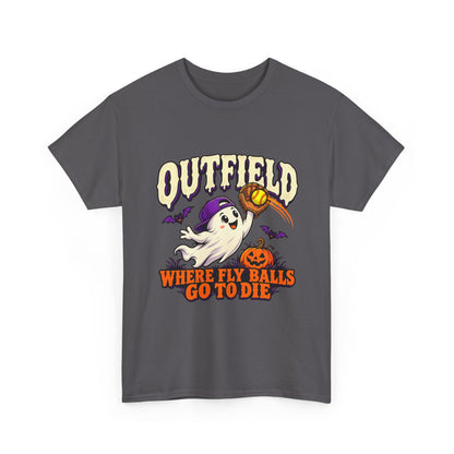 Outfield Where Fly Balls Go to Die Baseball Halloween T-Shirt