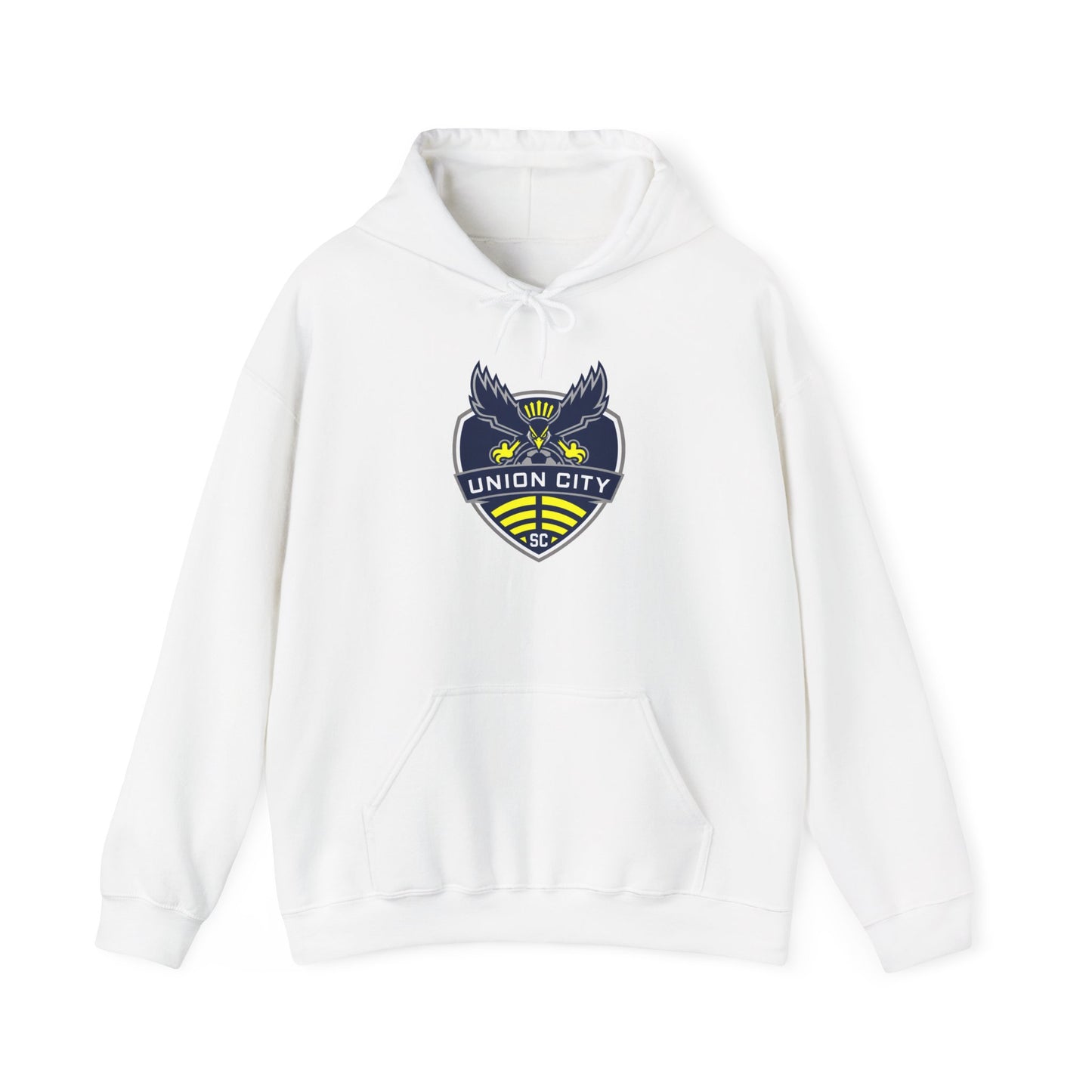 Union City Soccer Crest Hoodie — Vintage Eagle Shield Logo Pullover
