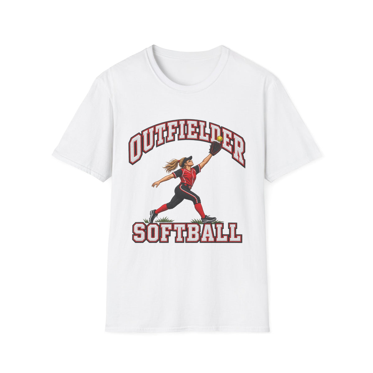 Outfielder Softball T-Shirt – Female Player Graphic Tee