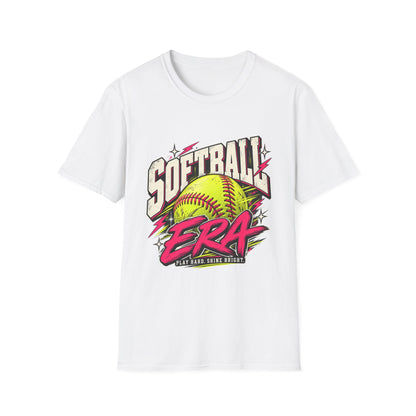 Softball Era Graphic Tee — Vintage Neon Softball Design