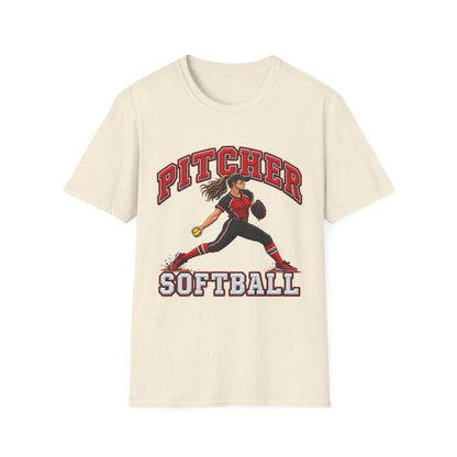 Pitcher Softball T-Shirt — Women's Softball Player Graphic Tee