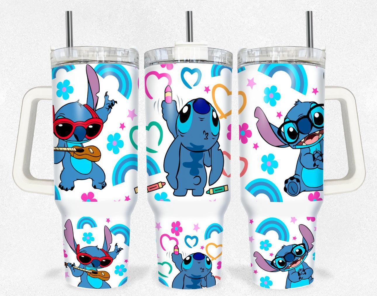 Alien 40oz Insulated Tumbler Inspired By Stitch Keeps Drinks Cold For Up To 24 Hours - KW CUSTOM CREATIONS
