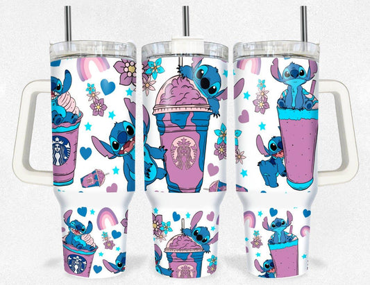 Alien 40oz Tumbler Inspired by Lilo and Stitch for All Day Hydration and Temperature Retention - KW CUSTOM CREATIONS