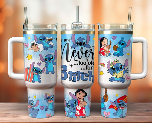 Alien LiLo 40oz Tumbler Insulated High Capacity Hydration Bottle For Daily On The Go Use Bold Fan Style - KW CUSTOM CREATIONS