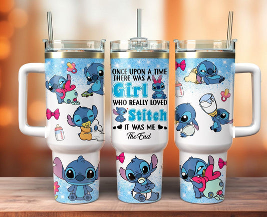 Baby Alien 40oz Insulated Stainless Steel Tumbler Hydration Bottle For Stitch Fans Keeps Drinks Cold Or Hot All Day - KW CUSTOM CREATIONS