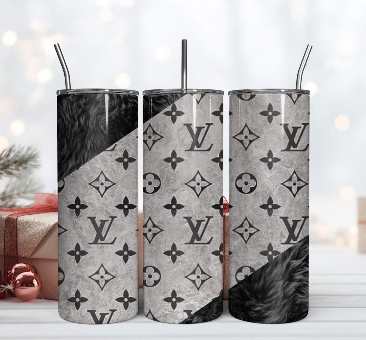 Black & Grey LV 20oz Tumbler - K&W CUSTOM CREATIONS