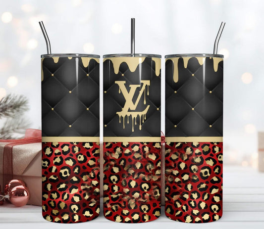 Black & Red LV 20oz Tumbler - K&W CUSTOM CREATIONS