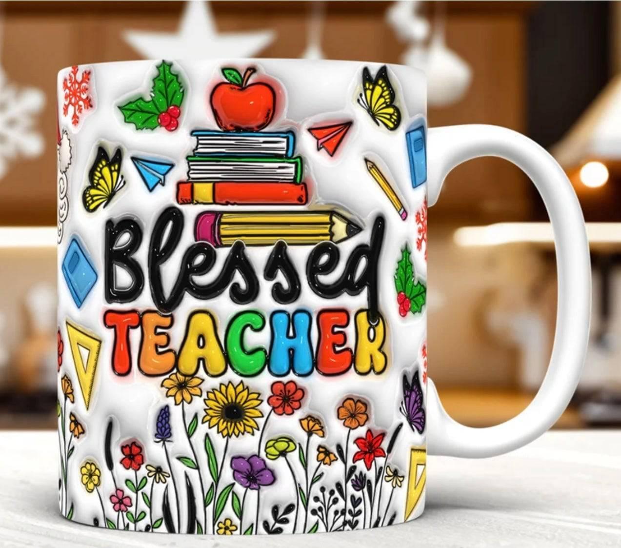 Blessed Teacher Mug 11oz Ceramic Gift for Educators Appreciation Durable High Quality Everyday Use - KW CUSTOM CREATIONS