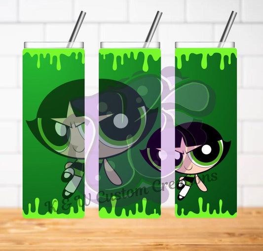 Buttercup Powerpuff Girls 20oz Tumbler For The Ultimate Fan Keeps Drinks At The Perfect Temperature - KW CUSTOM CREATIONS