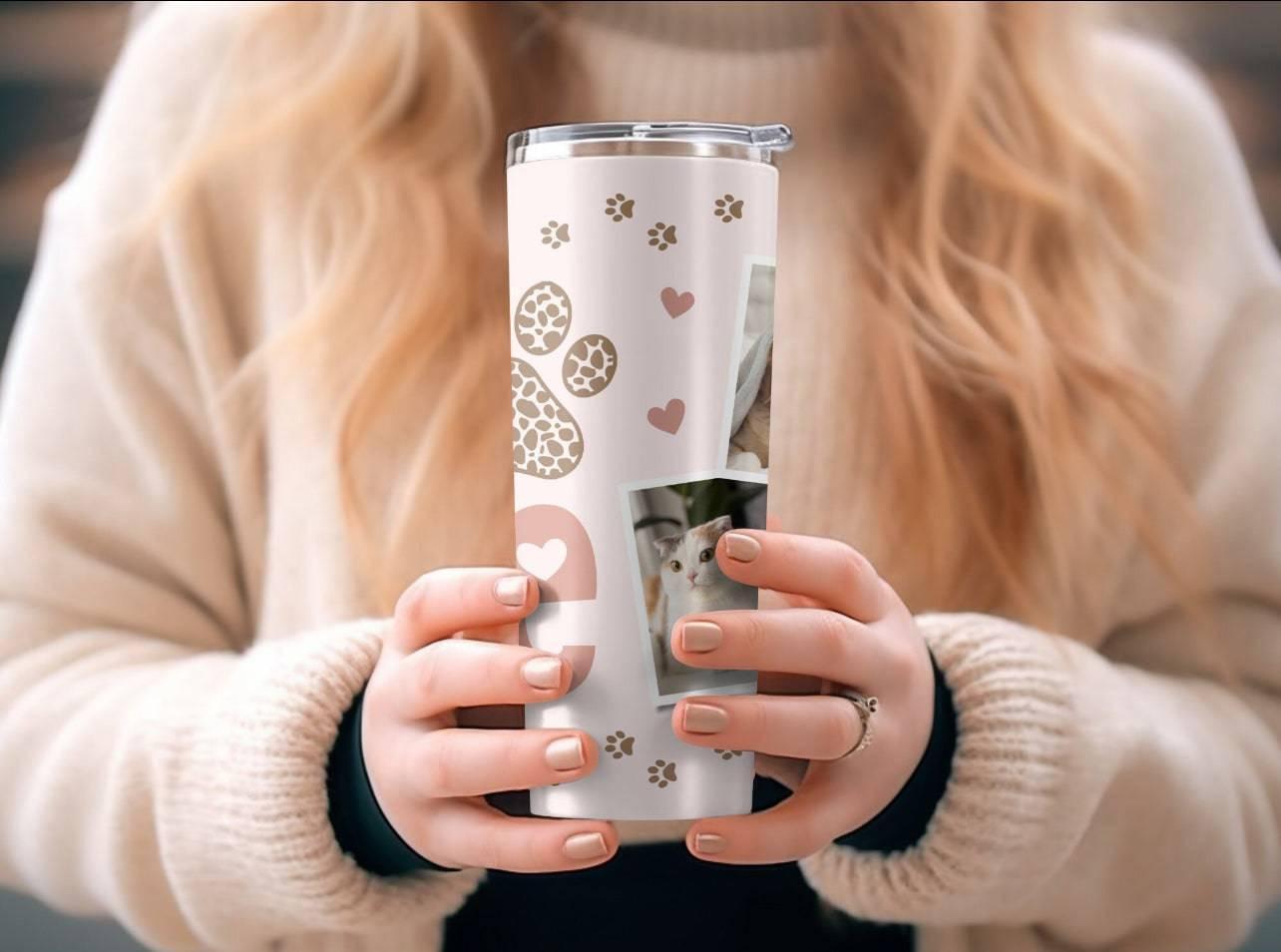 Custom Pet Photo 20oz Tumbler Gift Insulated Travel Mug For Pet Lovers And Pet Owners - KW CUSTOM CREATIONS