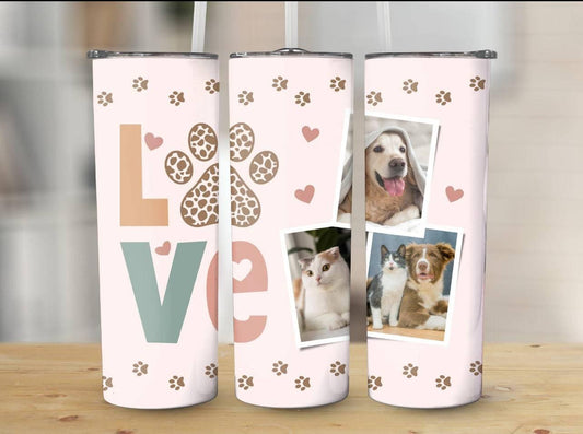 Custom Pet Photo 20oz Tumbler Gift Insulated Travel Mug For Pet Lovers And Pet Owners - KW CUSTOM CREATIONS