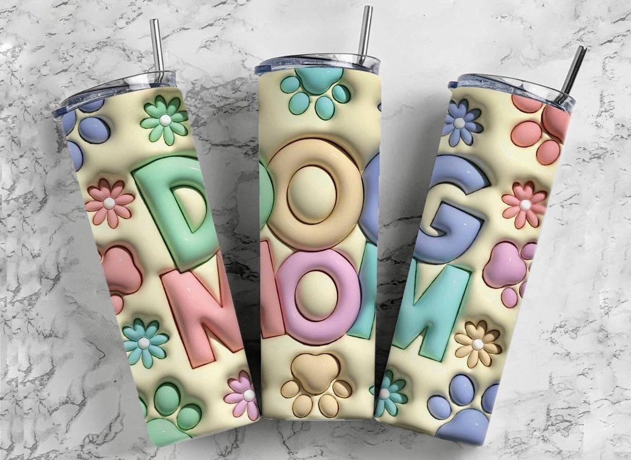 Dog Mom 20oz Insulated Tumbler Travel Cup Keeps Beverages Cold Or Hot On The Go For Hydration - KW CUSTOM CREATIONS