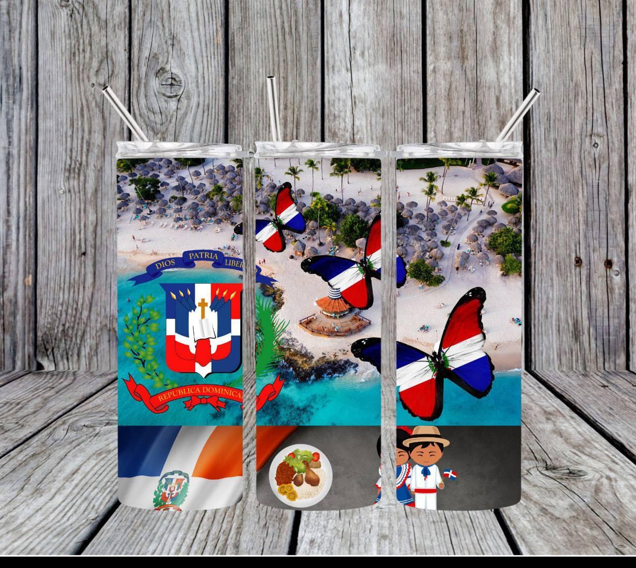 Dominican Republic 20oz Tumbler Keeps Drinks Hot Or Cold Premium Insulated Travel Mug Honoring Heritage - KW CUSTOM CREATIONS