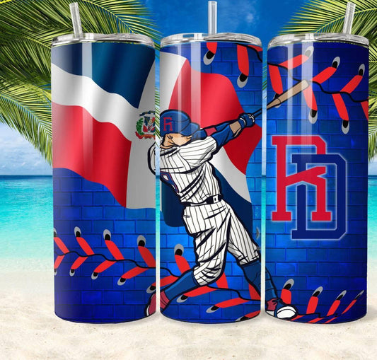 Dominican Republic Baseball 20oz Tumbler Keeps Drinks Cold for Hours Durable Travel Cup for Fans - KW CUSTOM CREATIONS