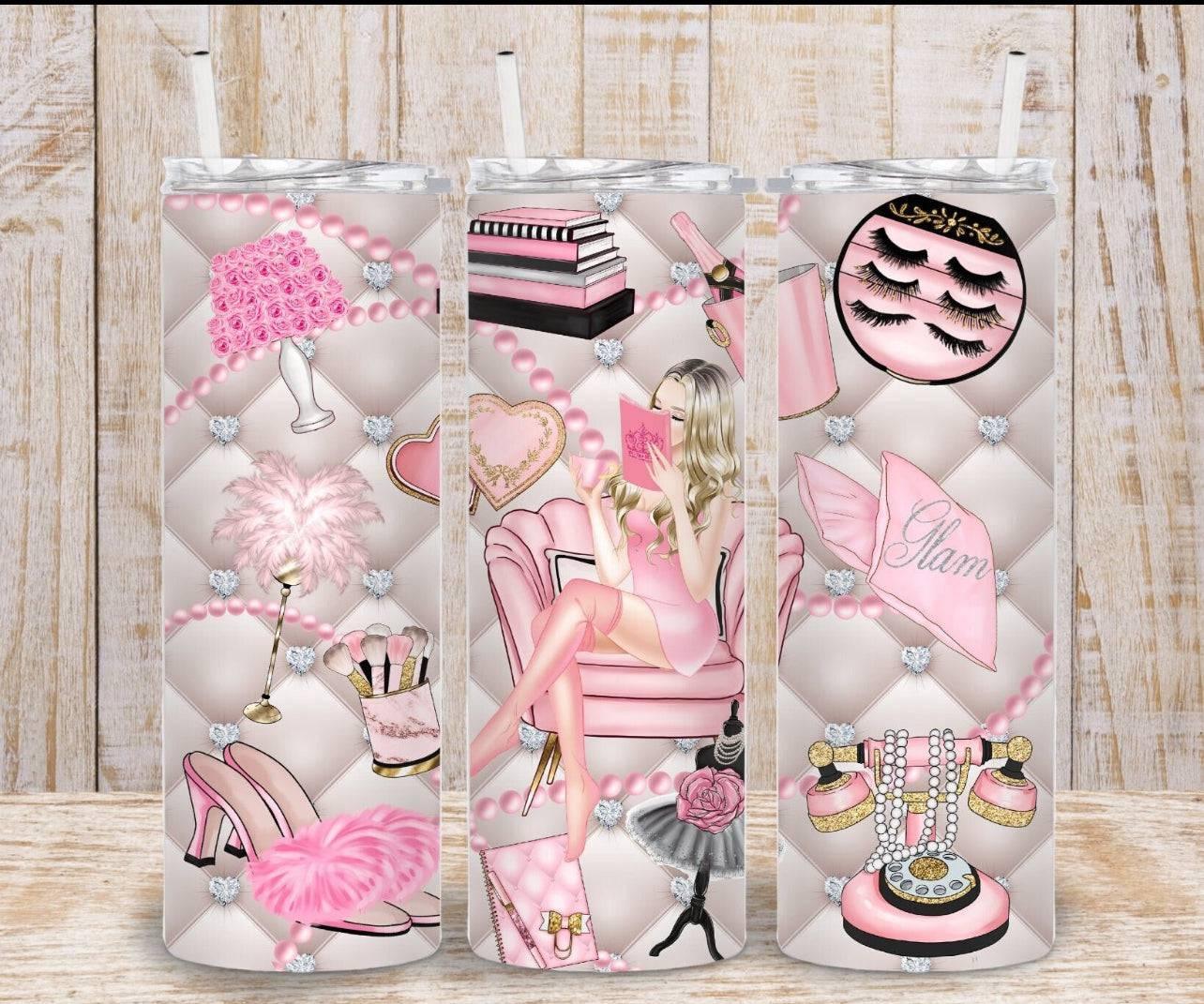 Fashion Girl 20oz Insulated Stainless Steel Tumbler Travel Cup Keeps Drinks Cold Or Hot For Hours - KW CUSTOM CREATIONS
