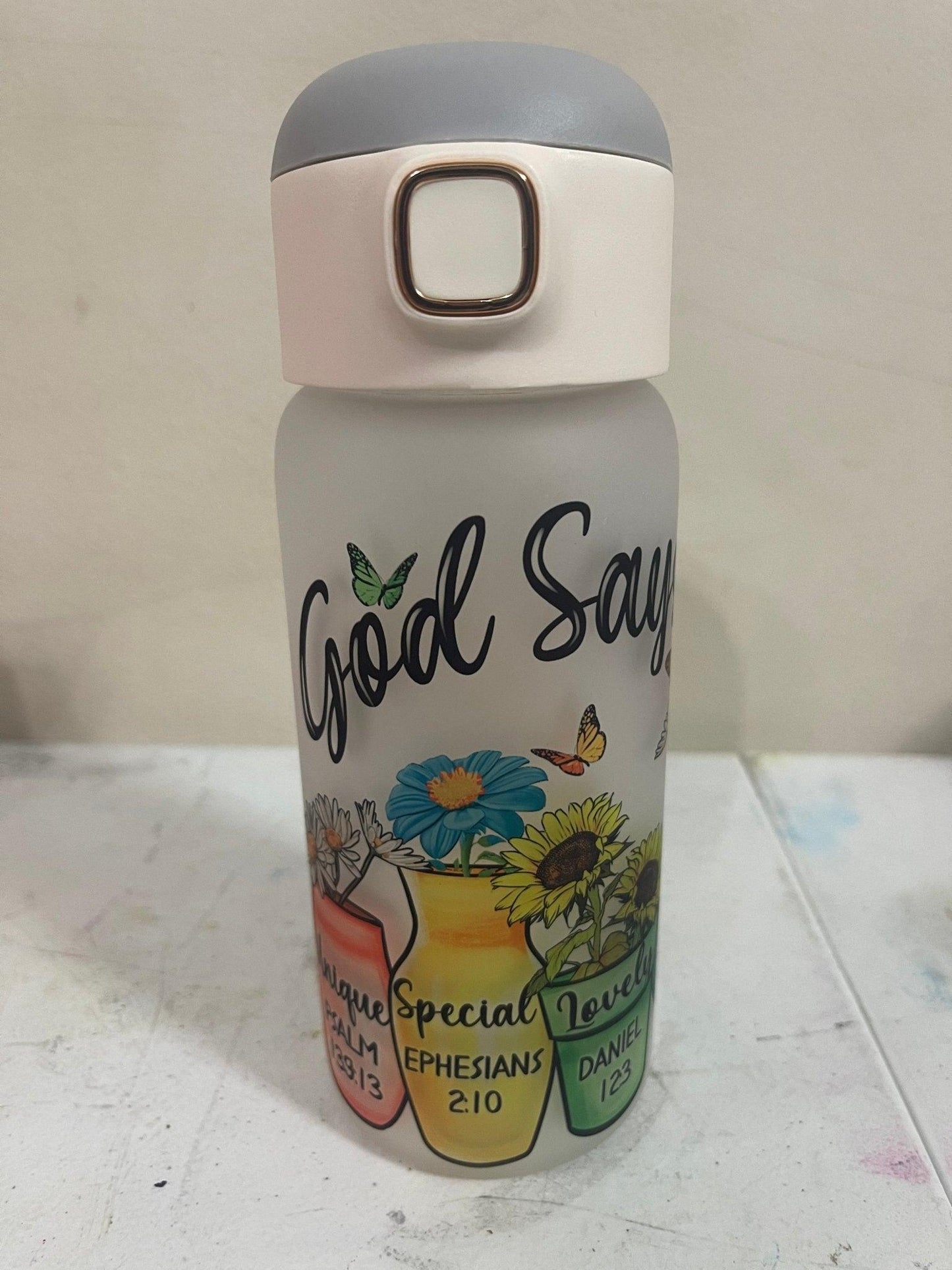 God Says- 150z Glass bottle - K&W CUSTOM CREATIONS