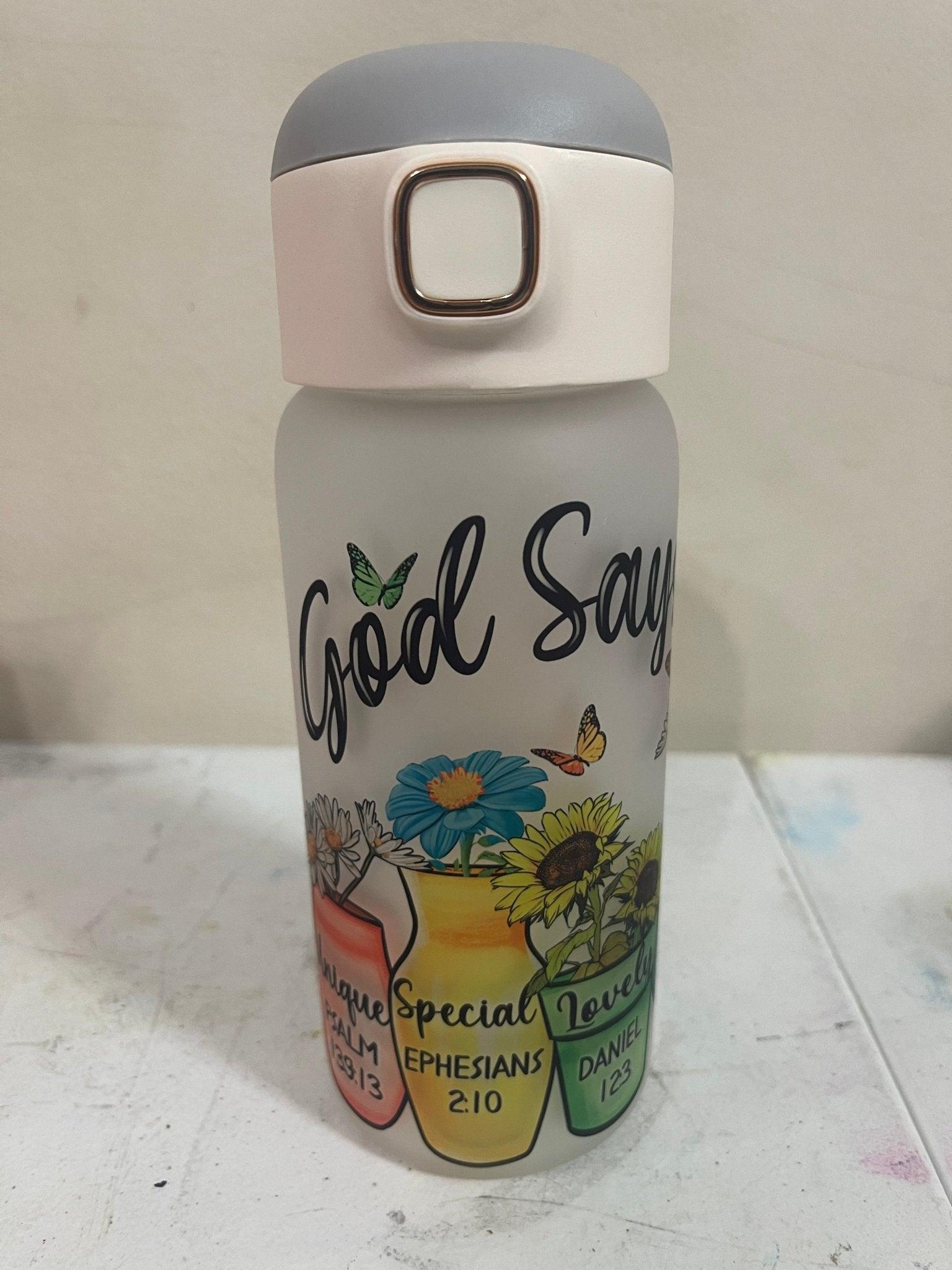 God Says- 150z Glass bottle - K&W CUSTOM CREATIONS