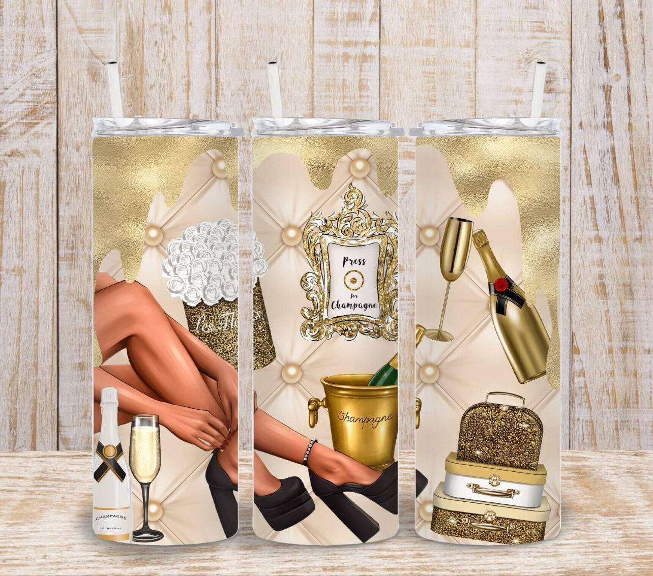 Gold Fashion Legs 20oz Tumbler Insulated Travel Mug For Fashion Forward Style And Everyday Hydration - KW CUSTOM CREATIONS