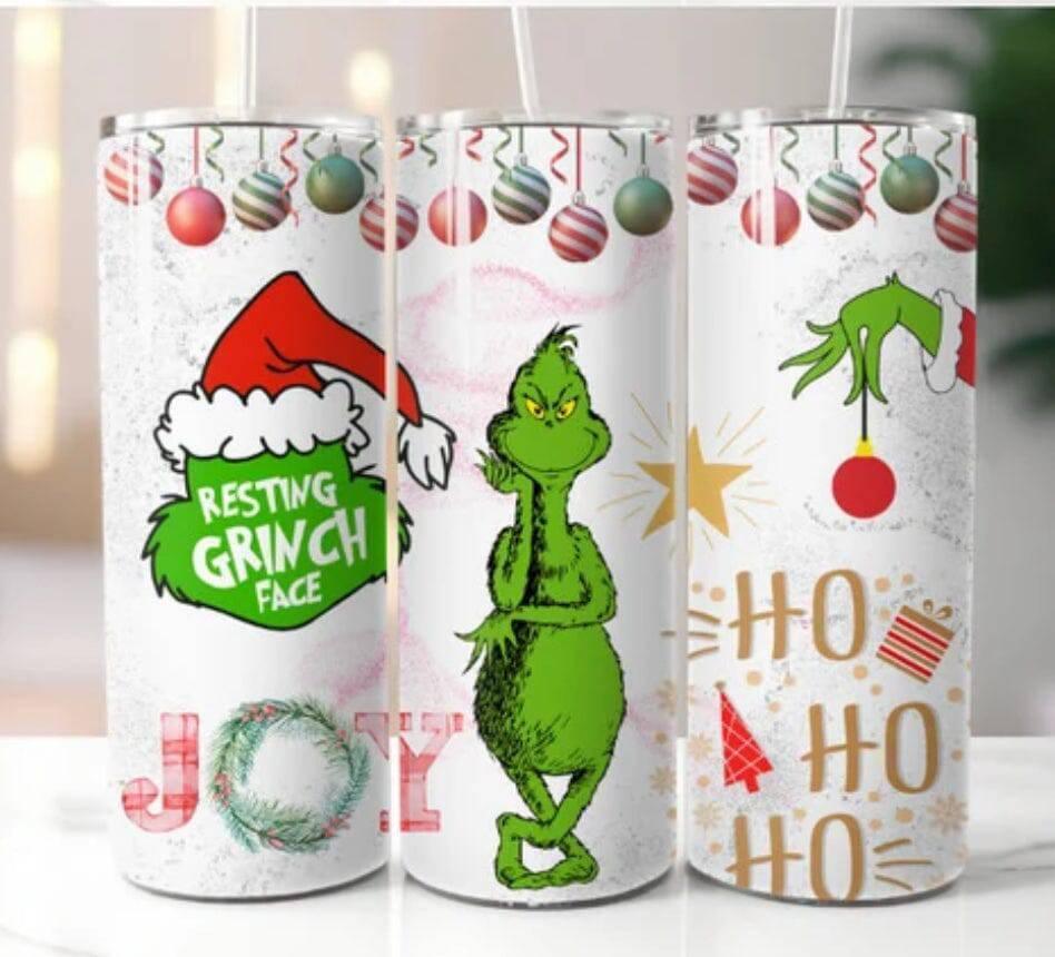 Ho Ho Ho (resting grinch face)-20oz Tumbler - K&W CUSTOM CREATIONS