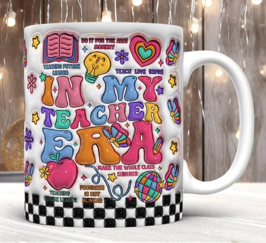 In My Teacher Era 11oz Mug Dishwasher Safe Premium Ceramic Gift For Teachers End Of Year Appreciation - KW CUSTOM CREATIONS