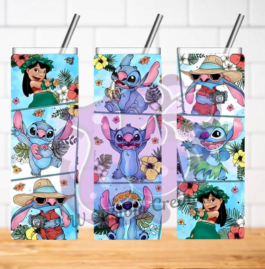 Lilo And Blue Alien 20oz Tumbler For Hydration During Intergalactic Adventures With Fun And Unique Design - KW CUSTOM CREATIONS
