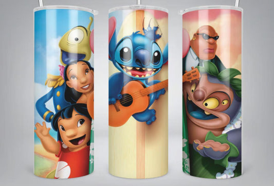 Lilo And Stitch 20oz Tumbler Featuring Stitch With His Adoptive Family Gift For Disney Fans And Collectors - KW CUSTOM CREATIONS