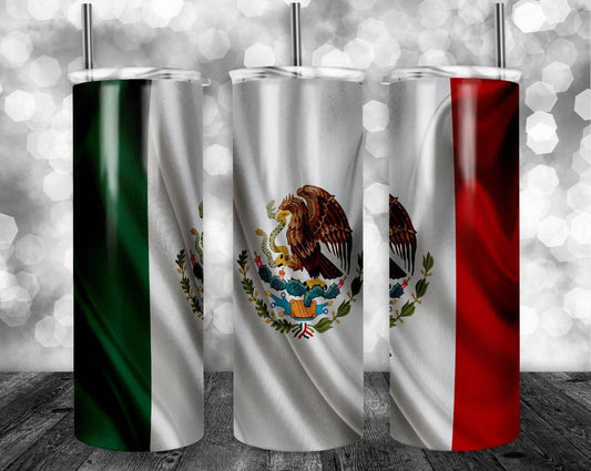 Mexico Flag 20oz Insulated Tumbler Keeps Drinks Hot And Cold All Day Durable Travel Mug - KW CUSTOM CREATIONS