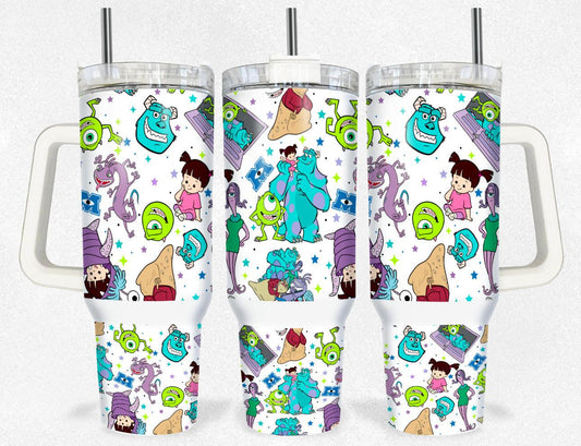 Monster Ink 40oz Tumbler Oversized Insulated Travel Cup For On The Go Hydration Everyday - KW CUSTOM CREATIONS