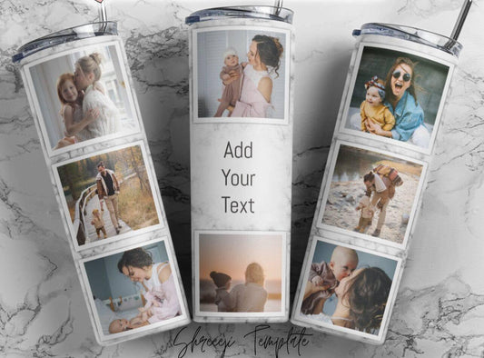 Personalized 8 Photo 20oz Tumbler Customizable With Your Favorite Pictures For Hydration On The Go - KW CUSTOM CREATIONS