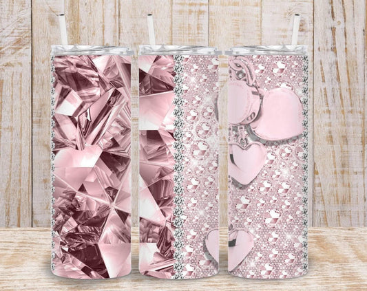 Pink Bling Glam 20oz Tumbler Keeps Drinks Cold On The Go Durable And Easy To Clean - KW CUSTOM CREATIONS
