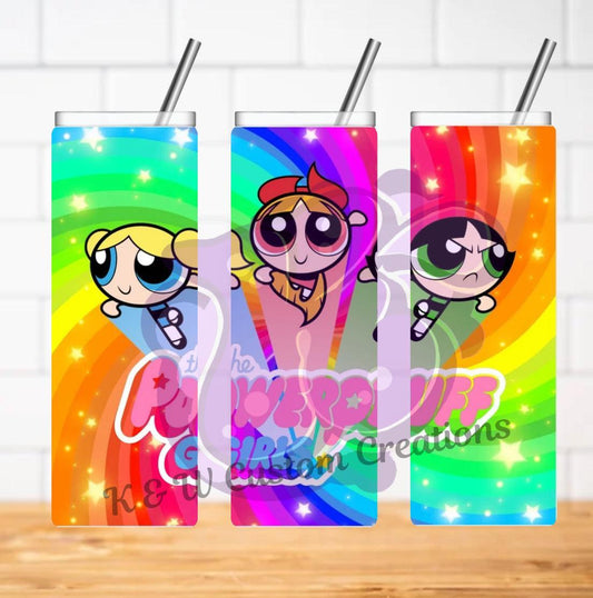 Powerpuff Girl 20oz Insulated Tumbler For On The Go Hydration Durable Travel Cup - KW CUSTOM CREATIONS