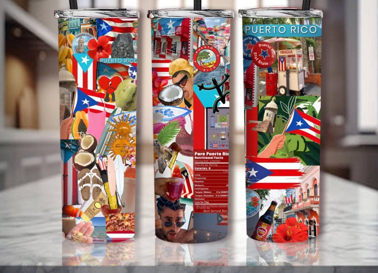 Puerto Rico 20oz Insulated Tumbler Durable Travel Mug For Hot And Cold Beverages - KW CUSTOM CREATIONS