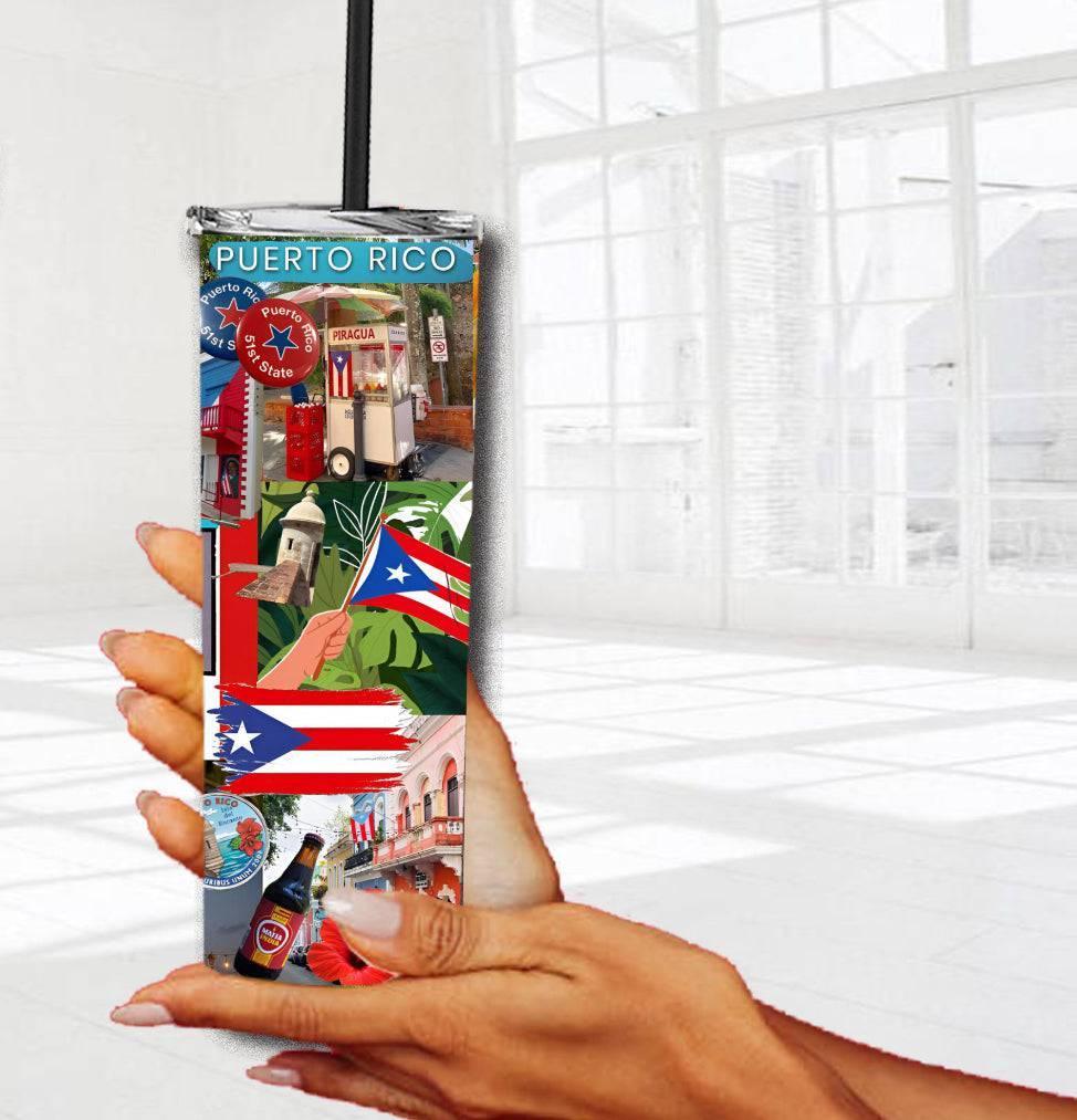 Puerto Rico 20oz Insulated Tumbler Durable Travel Mug For Hot And Cold Beverages - KW CUSTOM CREATIONS