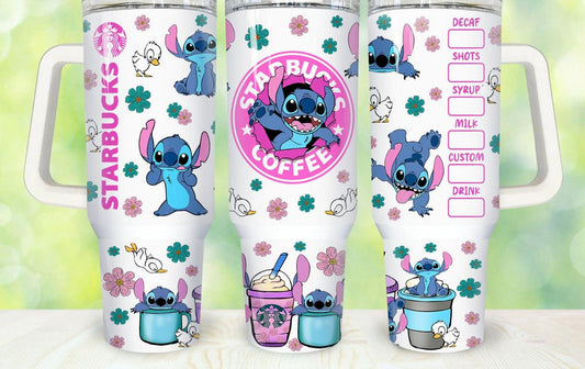 Stitch 40oz Insulated Tumbler Travel Mug Keeps Beverages At The Perfect Temperature Longer - KW CUSTOM CREATIONS